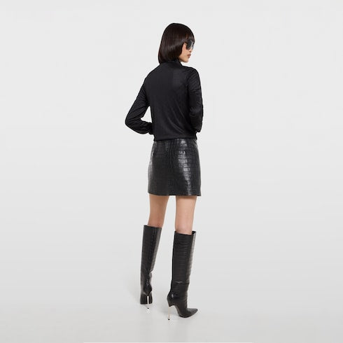 GG jersey jacquard zip jacket - black
