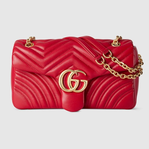 GG Marmont medium shoulder bag - red leather