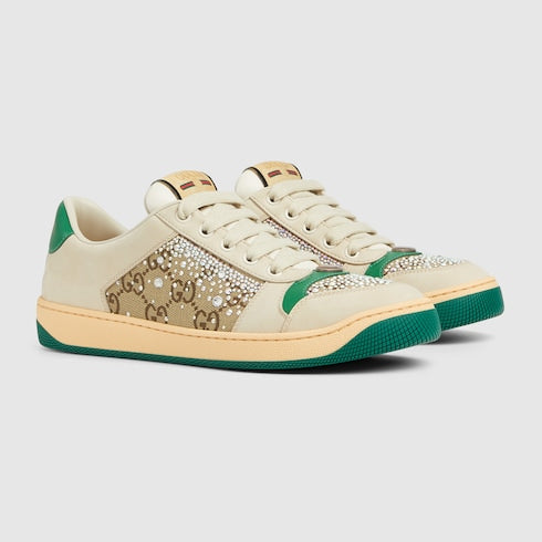 Women's GG crystal Screener sneaker - ivory leather