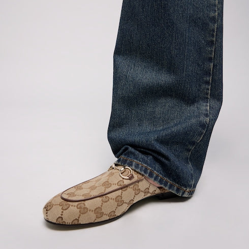 Women's Princetown slipper - beige and ebony Orignal GG canvas