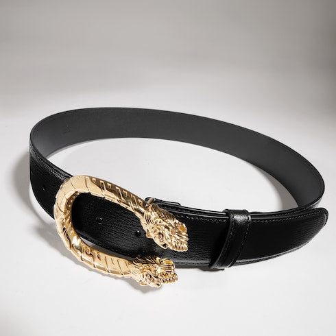Dionysus wide belt - black leather
