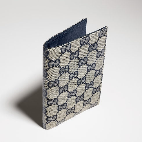 Gucci Essence Classic passport case - blue GG canvas