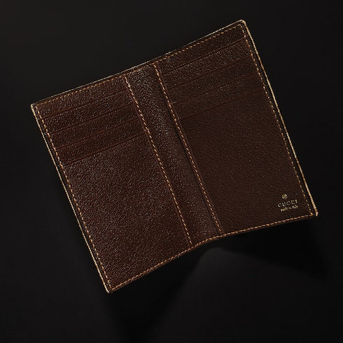 Gucci Essence Classic card case - sand and brown GG canvas