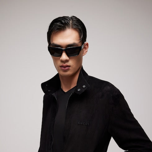 Rectangular-frame sunglasses - black
