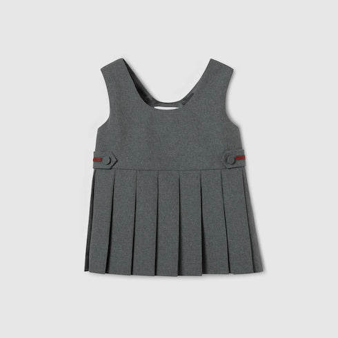 Baby wool dress with Web - light grey
