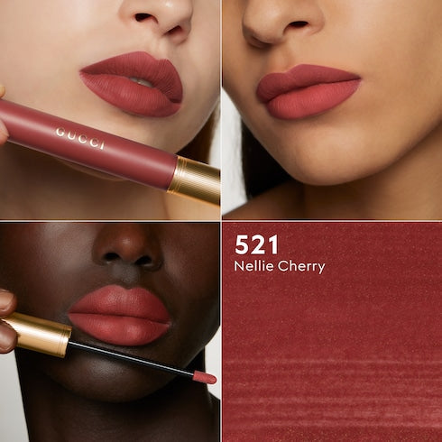 124 Emilie Brown, Rouge à Lèvres Liquide Mat Lipstick - 521​ Nellie Cherry