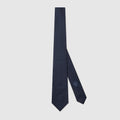 Interlocking G silk jacquard tie - navy