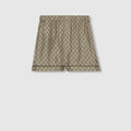 GG Supreme print silk shorts - beige and ebony