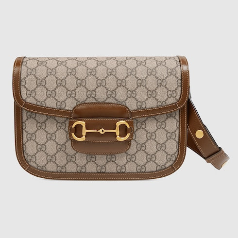 GG Supreme / Brown Gucci 1955 Horsebit Shoulder Bag - GG Supreme / Brown
