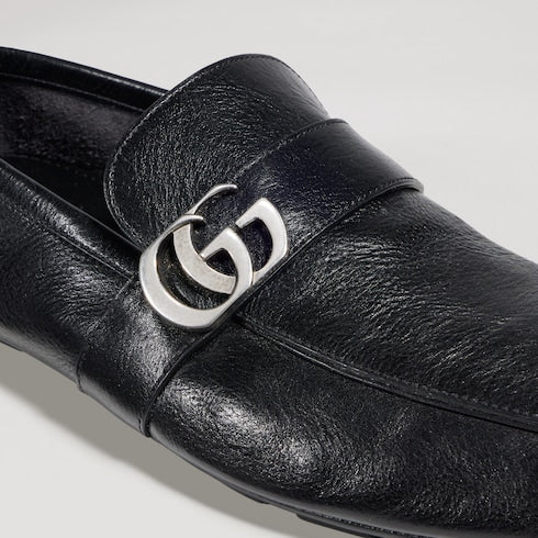 Men's driver with Double G - black leather