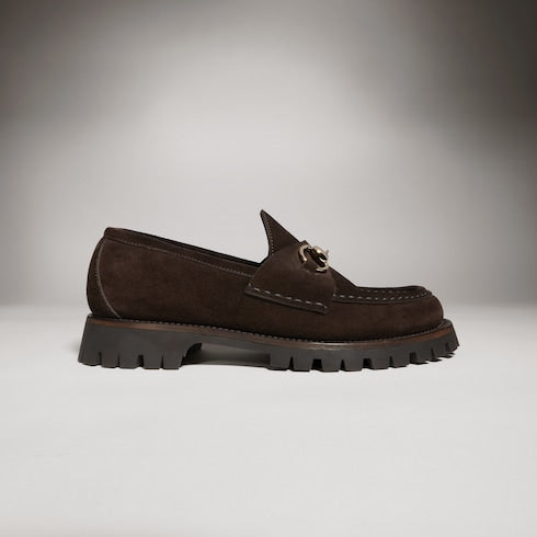 Women's loafer with Horsebit - dark brown suede