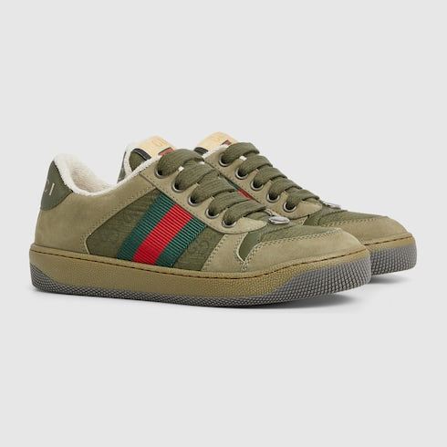 Children's Screener sneaker - green suede