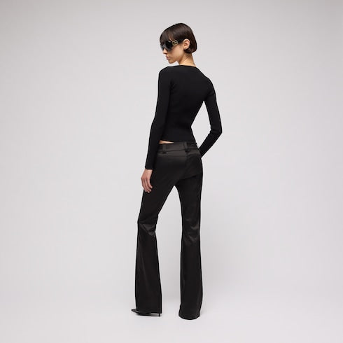Rib viscose top zip cardigan - black