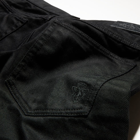 Cotton denim pants - black