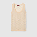 Fine silk tank top with GG crystals - light pink