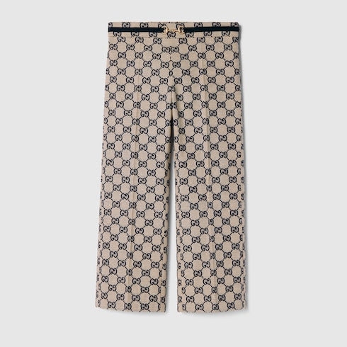 Children's GG canvas pants - beige and blue