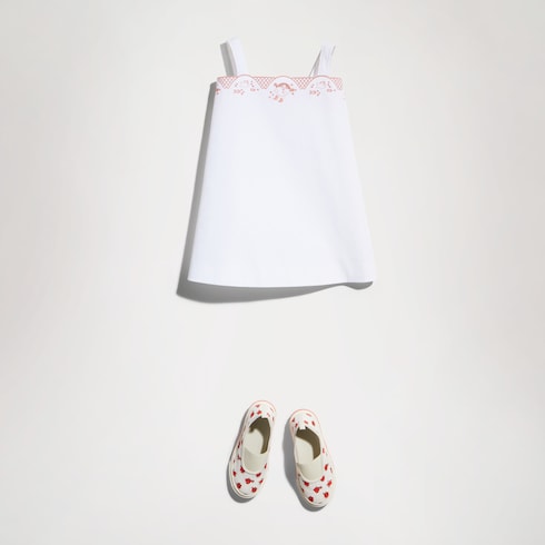 Children's GG cotton jacquard dress - white