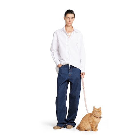 Small/medium leash - powder pink fabric