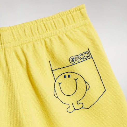 Children's cotton piquet shorts - yellow