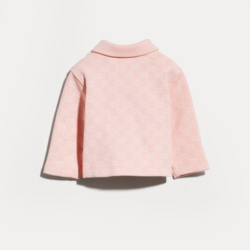 Baby printed cotton cardigan - light pink