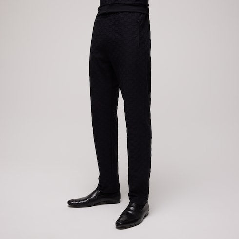 GG jersey jacquard sportswear pants - black