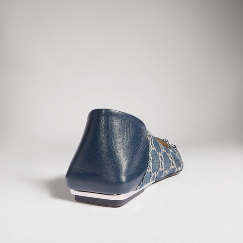 Women's Vittoria ballerina - dark blue GG denim