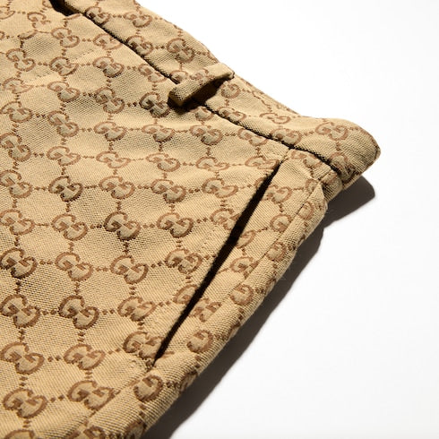 GG canvas short - camel and ebony