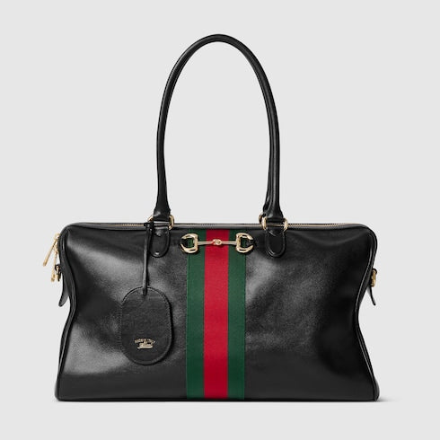 Borsetto large boston bag - black leather