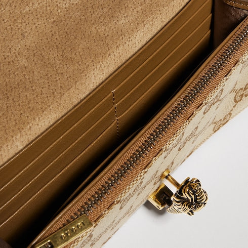 Dionysus wallet on chain - sand and brown GG canvas