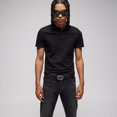 Reversible belt with Interlocking G buckle - black Supreme and black leather