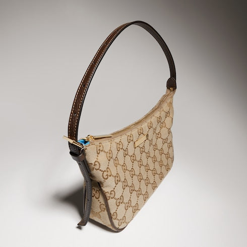 Lady Lunetta small shoulder bag - sand and brown GG canvas