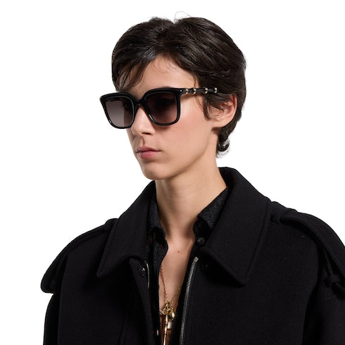 Square frame sunglasses - black