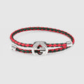 Braided leather bracelet with Web - 925 sterling silver