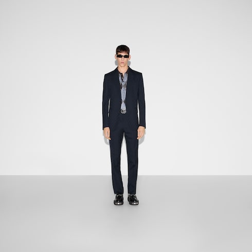 GG wool jacquard suit - dark blue