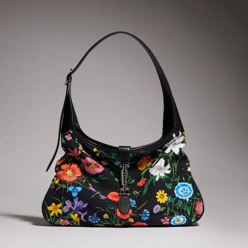 Gucci Jackie 1961 medium shoulder bag - black and multicolor nylon