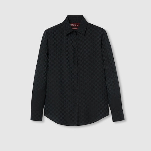 GG crêpe silk shirt - black