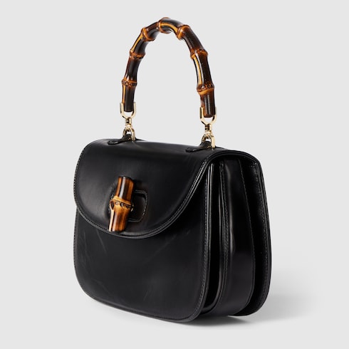 Gucci Bamboo 1947 medium bag - black hand-treated leather