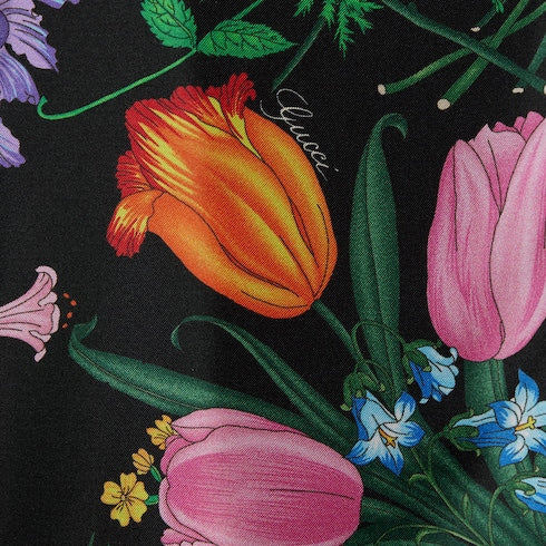 Printed silk twill shirt - multicolor