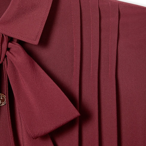 Silk crêpe de chine dress - bordeaux