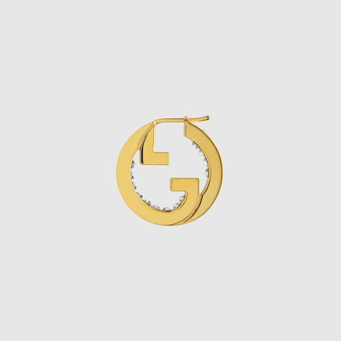 Gucci Blondie crystal hoop earrings - light gold-toned metal