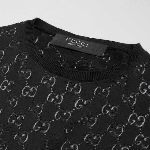 GG cotton devoré T-shirt - black