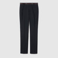Wool pants with Gucci selvedge detail - dark blue