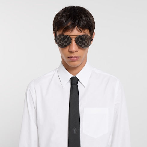 Silk jacquard tie - black