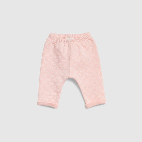 Baby printed cotton pants - light pink