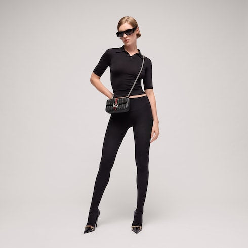 Jetset GG Marmont small shoulder bag - black leather