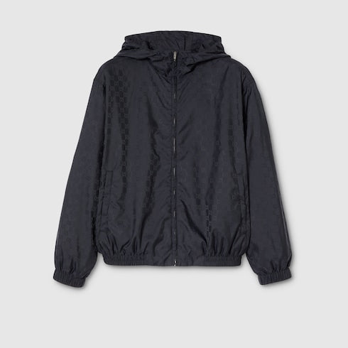 GG nylon zip jacket - dark blue