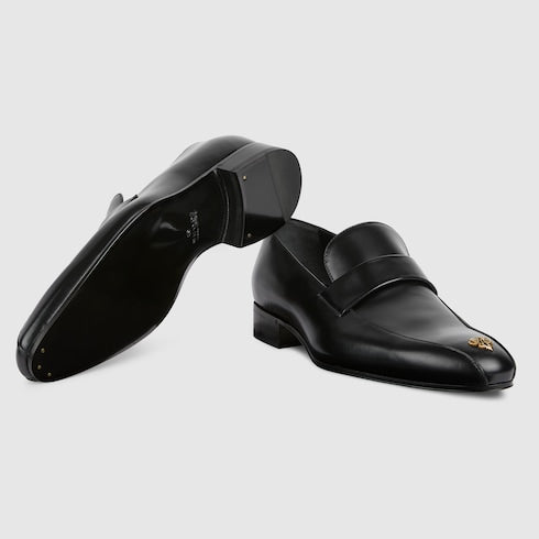 Men's loafer with Gucci Crest - black leather