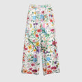 Printed silk twill pants - multicolor