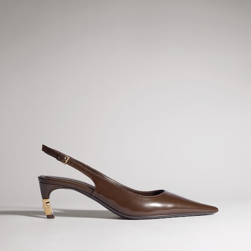 Women's Castello slingback - dark brown leather