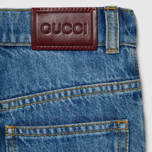 Children's bleached denim pants - blue